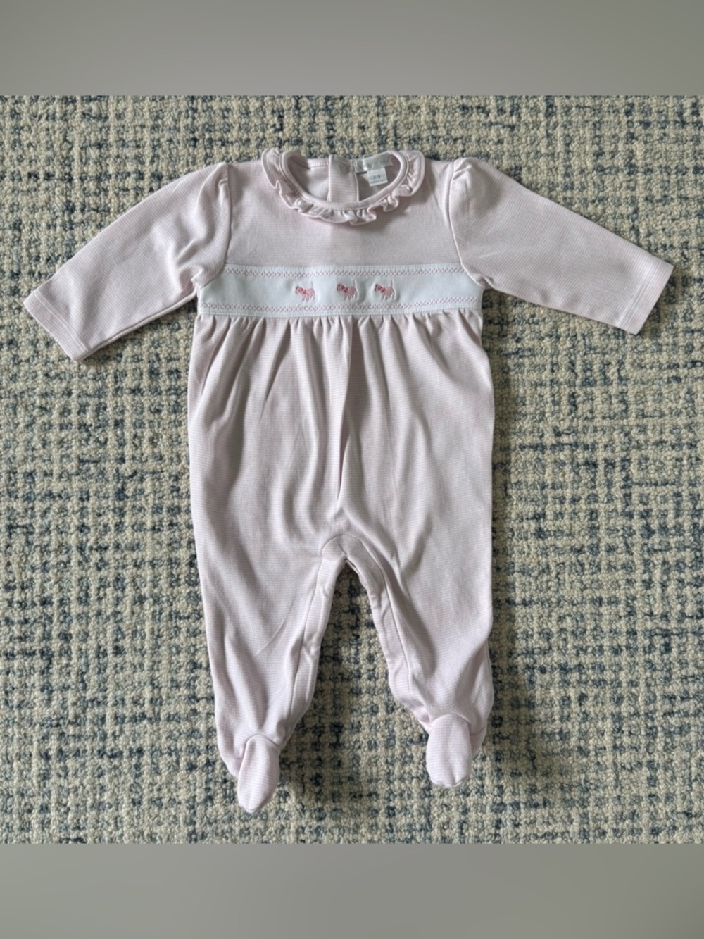 Kissy Kissy  Puppy Pink Embroidered Footie - size 6-9 months